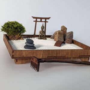 Zen-Garten mit nachhaltig hergestellter Dekoration – Bild 5
