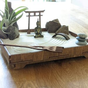 Zengarten DIY Kit mit Torii, Brücke und Harke aus Holz - nachhaltig und umweltfreundlich – Bild 4