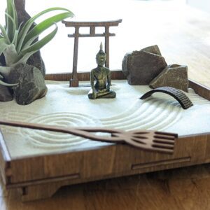 Zengarten DIY Kit mit Torii, Brücke und Harke aus Holz - nachhaltig und umweltfreundlich – Bild 6