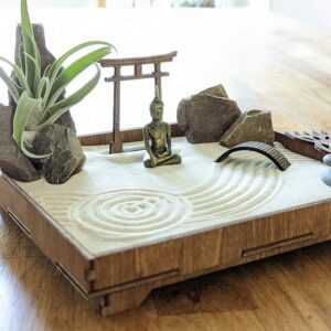 Zengarten DIY Kit mit Torii, Brücke und Harke aus Holz - nachhaltig und umweltfreundlich – Bild 8