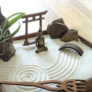 Zengarten DIY Kit mit Torii, Brücke und Harke aus Holz - nachhaltig und umweltfreundlich – Bild 3