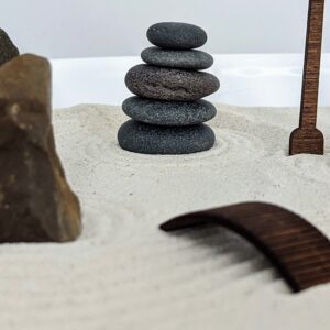 Großer Zen-Garten aus weißem Opalglas mit vielen Zen-Deko-Elementen nachhaltig & umweltfreundlich – Bild 4