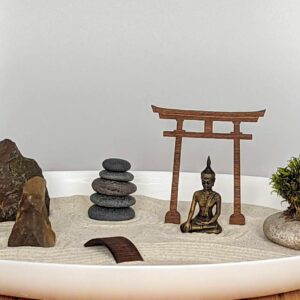 Großer Zen-Garten aus weißem Opalglas mit vielen Zen-Deko-Elementen nachhaltig & umweltfreundlich – Bild 8