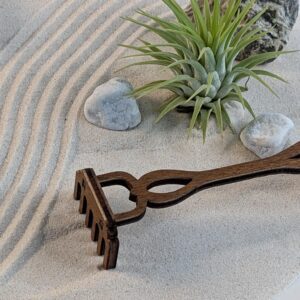 Zen Garten „natural“ aus  hochwertigem Opalglas – Meditative Schreibtisch-Deko mit Kerze, Tillandsie & Steinen - nachhaltige Geschenk-Idee – Bild 6